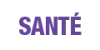 Mot 'Santé' en violet sur fond transparent.